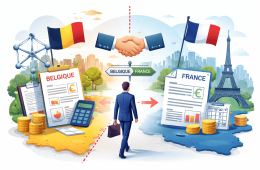 Illustration travailleur belge en France imposition avec convention fiscale Belgique France et déclaration transfrontalière